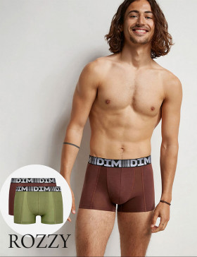 Трусы шорты мужские DIM 01N1 шоколадный/хаки (уп.2шт.)