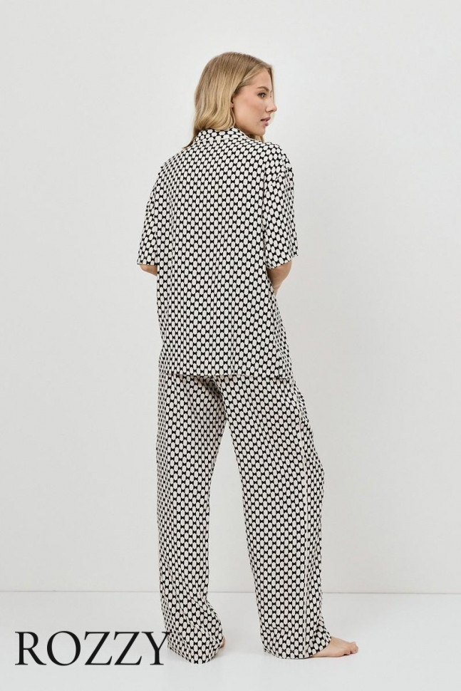 Пижама вискозная Aruelle Vesper черный/песочный