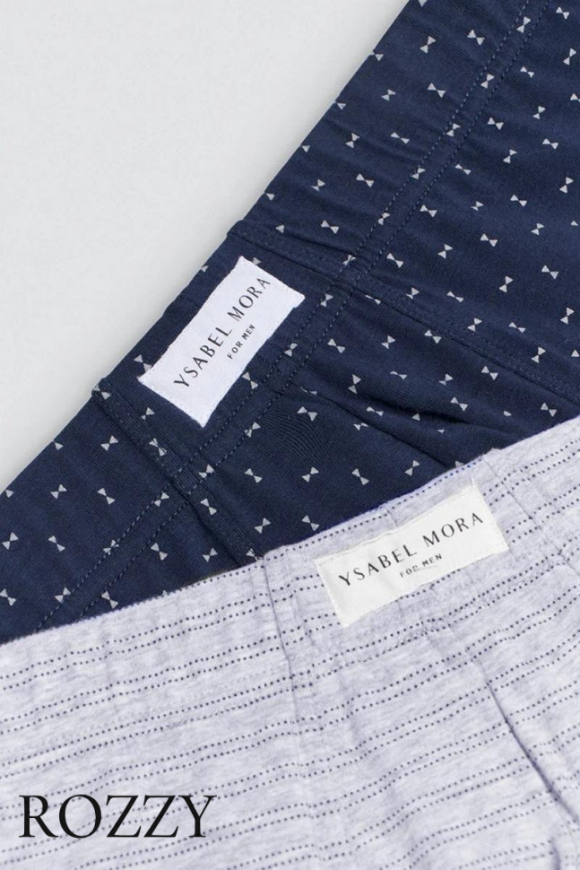 Трусы шорты мужские Ysabel Mora 20402 темно-синий/светло-серый (уп.2шт.)