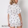 Пижама вискозная Aruelle Zoe белый/черный