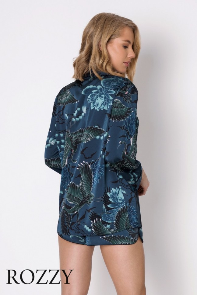 Пижама атласная Aruelle Leonie морская волна