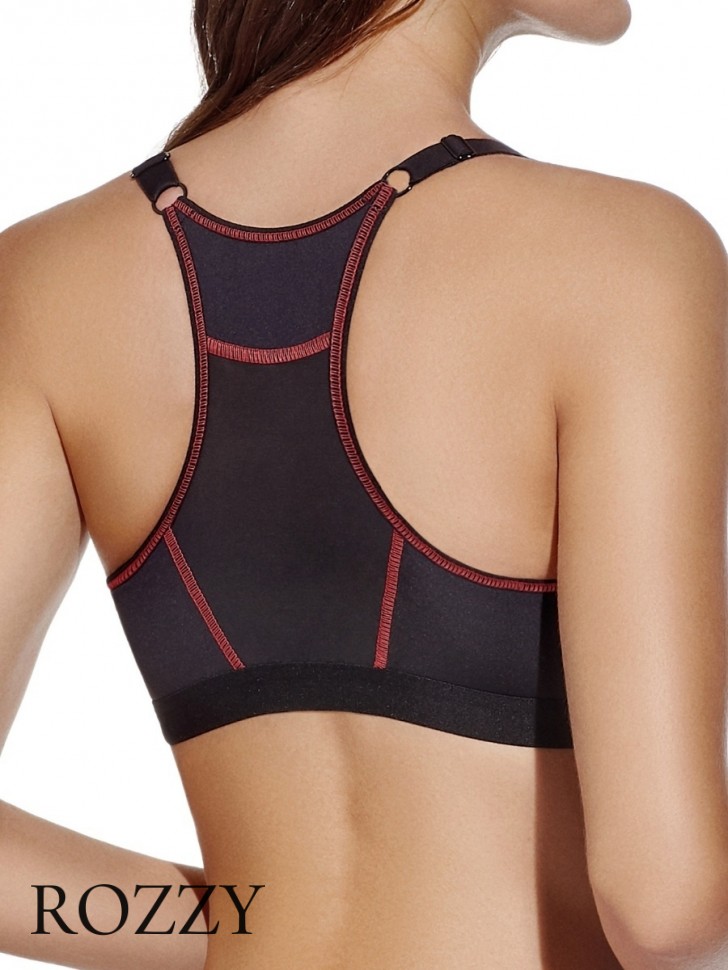 Бюстгальтер спортивный без косточек Selene Nora черный