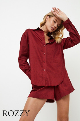 Пижама хлопковая Aruelle Vittoria бургундское вино