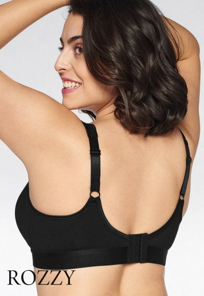 Бюстгальтер без косточек хлопковый Naturana Athletisure 86021 черный К