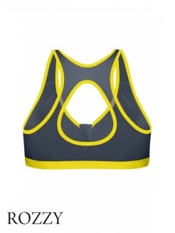 Бюстгальтер спортивный без косточек Shock Absorber S00BW серо-жёлтый